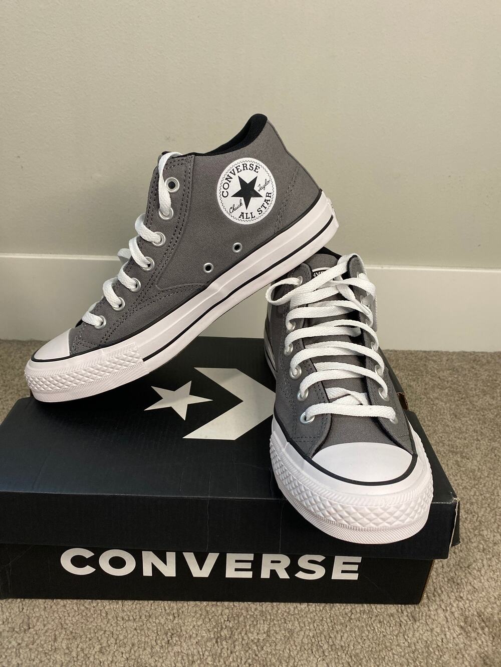 New Converse Malden Street Mid Gray Sneakers Men’s 8.5 Women’s 10.5 - Picture 1 of 4